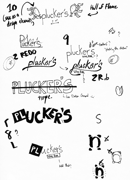 Plucker's Re-Brand Logo Sketch Collection Two