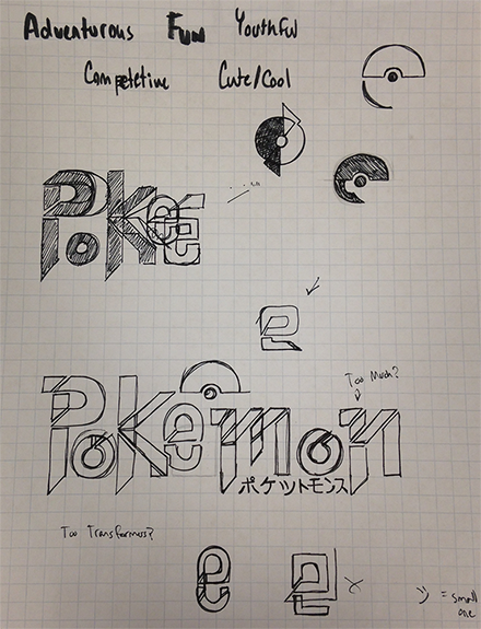 Pokemon Re-Brand Logo Process Sketch Two