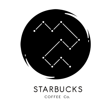 Starbucks Re-Brand Black Logo On White Background